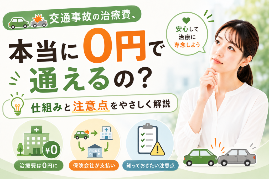交通事故の治療費、本当に0円で通えるの？仕組みと注意点をやさしく解説のイメージ画像2